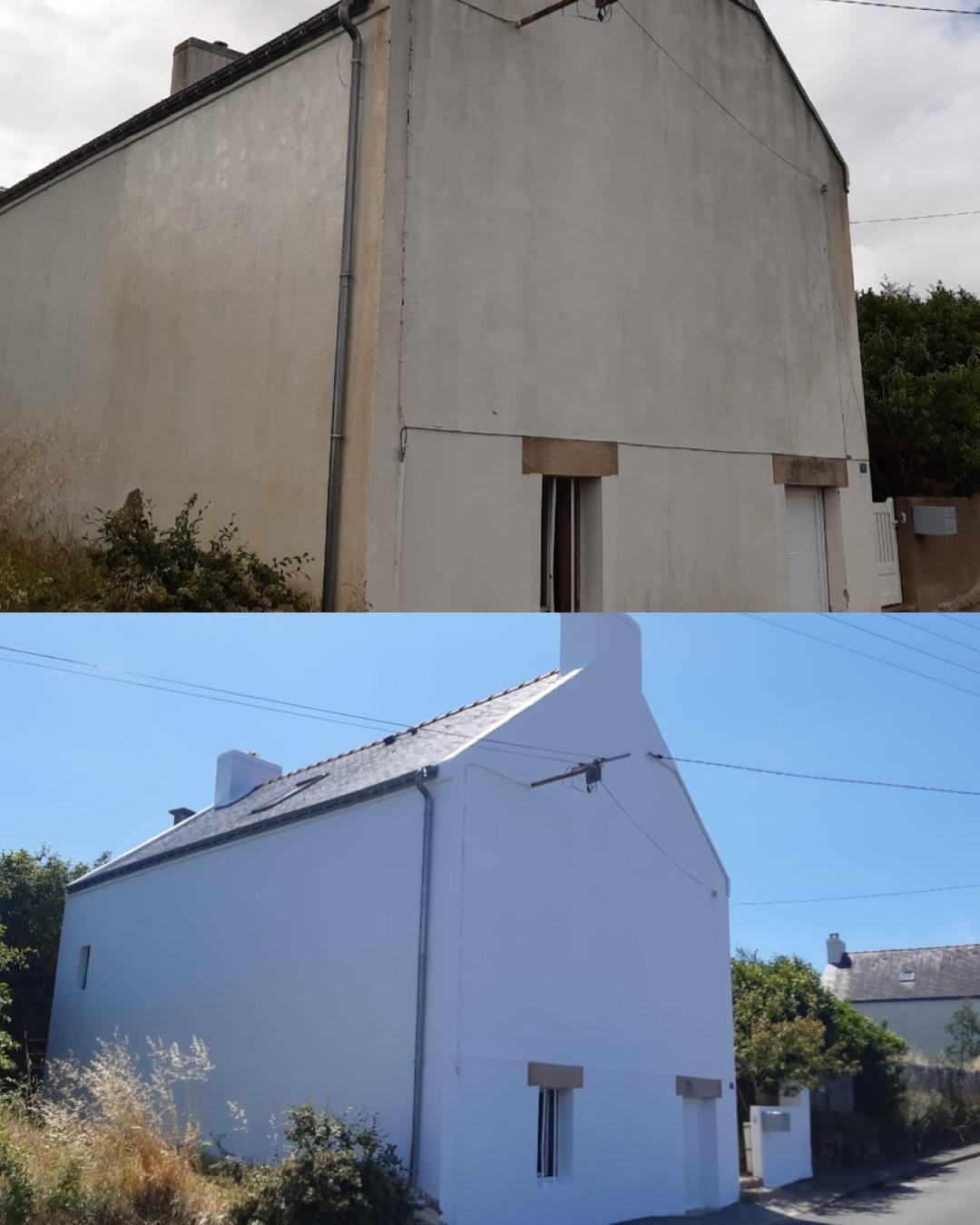 Avant et après un ravalement de façade près de Vannes